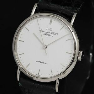 1円 稼動 IWC シャフハウゼン ポートフィノ 2484265 AT/自動巻 白文字盤 メンズ腕時計 KTR 0008800 3MBT