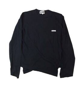 CDG COMME des GARCONS コムデギャルソン AD2019 アシンメトリー 長袖Tシャツ カットソー ブラック 黒 コットン XL 送料250円