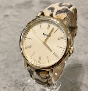 美品 稼動品 TIMEX タイメックス ブラック ヒョウ柄 豹柄 腕時計