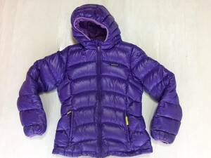 パタゴニア フード付きダウンJKT 紫色 キッズL(12)レディースS相当 アメリカ買い付け古着 patagonia hooded down jkt