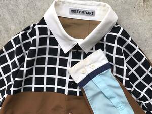 ISSEY MIYAKE ドルマンスリーブ 長袖シャツ 2 イッセイミヤケ MEN メンズ 切り替え パッチワーク