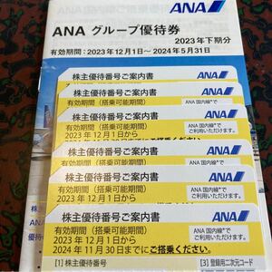 ANA 株主優待券６枚　2024／11／30迄有効