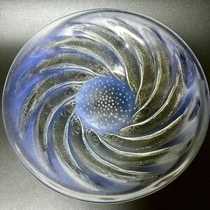 希少 即日発送 現品限り ルネ ラリック 本人作 ポワソン 魚 大皿 29㎝ R.LALIQUE サイン オパルセント ガラス ボウル プレート 検) バカラ