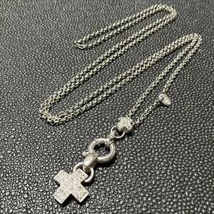 【m】フォリフォリ 2way ネックレス シルバー925 クロス 十字架 silver ロングネックレス ダブルチェーン