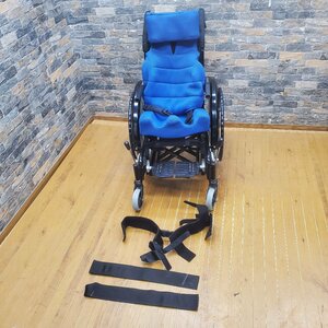 ◆◇240130003 きさく工房 子供用 車椅子 折りたたみ式 車いす 介護 介助 補助 スティッチ デザインタイヤ◇◆