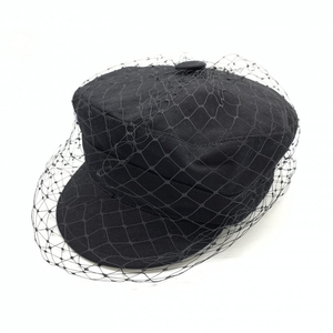 Christian Dior クリスチャンディオール 86ATY920G130 キャスケット バケットハット 帽子 コットン 黒 ブラック ネット 服飾 管理RT35288
