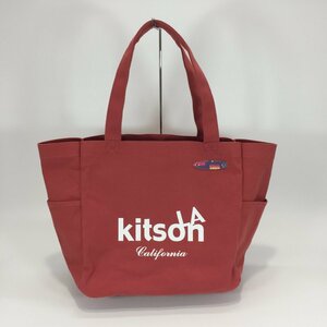 3867-100【 kitson LA 】 キットソン エルエー トートバッグ ハンドバッグ キャンバス 赤系 ピンク系 シンプル