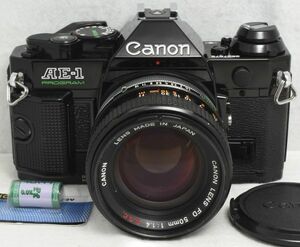 【整備/性能測定済】Canon AE-1 PROGRAM ブラック＋FD50mmF1.4 S.S.C._P,S,機能OK(2627676_114)