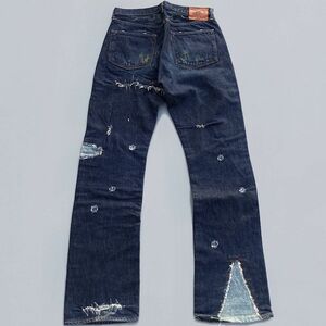 旧日本製 1944年モデル 大戦 ハードカスタム LEVI’S S501XX 44501-0090 W32 L36 クラッシュ リペア ダメージ加工 ジーンズ MADE IN JAPAN