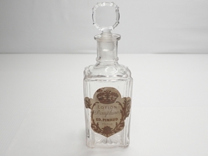 C873　アンティーク ガラスボトル ED.PINAUD DAUPHINE LOTION フランス ピノー 年代品 高さ19.5cm ヴィンテージ Antique bottle 