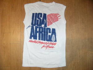貴重★昭和レトロ★USA製品★当時物 1985年★洋楽 USA FOR AFRICA / WE ARE THE WORLD Tシャツ★マイケルジャクソン シンディローパー