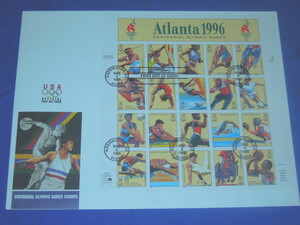 Z309ca アトランタオリンピック1996 32c切手シート初日カバー(アメリカ)