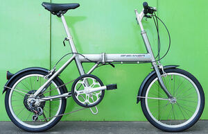 BS(タイヤ新品)SNEAKER LICHT)shimano 7s)シルバーカラー)18インチ)折り畳み自転車 中古 ほぼ綺麗