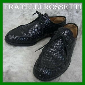 6999円FRATELLI ROSSETTI編み込み 2ホール レザーシューズ 7.5