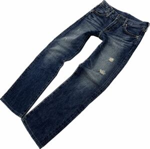 LEVIS ☆ OW502-0029 ジーンズ ダメージ加工 デニムパンツ 色落ち ブルー W26 レディース 大人カジュアル ストリート リーバイス■Ja6414