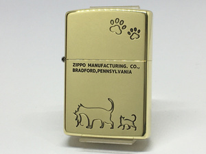 送料無料 ZIPPO[ジッポー]キャットシリーズ kitten(1) 真鍮メッキいぶし 2BI-CAT2