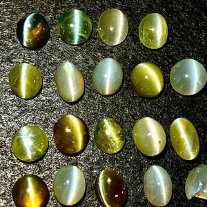 ［天然クリソベリルキャッツアイ19点おまとめ10ct］A ルース 裸石 猫目石 cats eye 宝石 ジュエリー chrysoberyl 