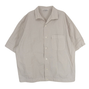 COOTIE クーティー 21SS CTE-21S406 GarmentDyed OPEN-NECK S/S SHIRT コットン リネン 半袖 ワークシャツ ベージュ系 L【中古】