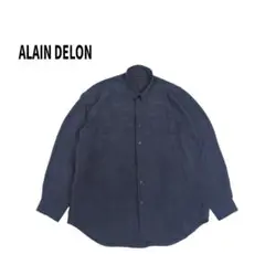 ALAIN DELON シルク シャツ 長袖 絹 フラップポケット