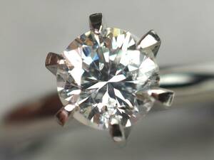 【2965D】Pt900プラチナ 天然ダイヤモンド 大粒 0.85ct/4.58g リング 指輪 #10