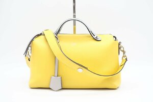 ☆安心の３大保証☆ Bランク ≪FENDI フェンディ/2WAYバッグ≫ 8BL124 バイザウェイ ミディアム 2WAYショルダーバッグ イエロー グレー 黄