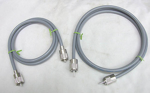 M型コネクタ付　アンプ等の接続、切替に同軸ショートケーブル　5D-2V (灰色)　0.5m + 1.0m　2本です。