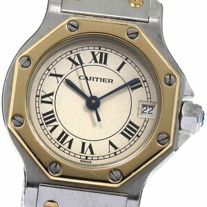 カルティエ CARTIER W2001683 サントスオクタゴンSM YGコンビ デイト クォーツ レディース 保証書付き_803828