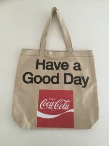 Coca-Cola(コカコーラ)トートバッグ /キャンパストート/ベージュ/未使用・保管品