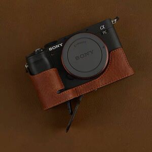 本革 カメラケース SONY ソニー a7c用 濃いブラウン