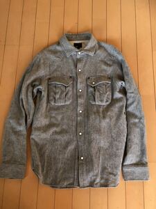 ティートンブロス　Dest. Wool Long Sleeve Shirt 　ウールシャツ　ｓ　グレー　日本製 　　　メリノ好きに