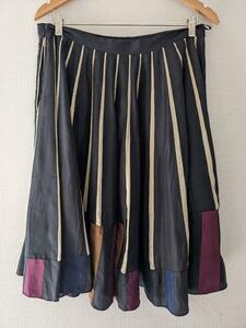 Paul Smith Black シルクスカート 英国 ヴィンテージ ポールスミス イギリス インド製 絹