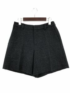 INDIVI インディヴィ ウール混 ラメ ツイード ショート パンツ size38/ブラック系 ◇■ ☆ eac2 レディース