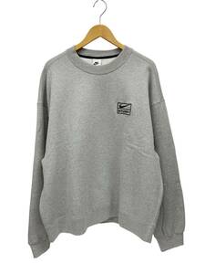 NIKE ナイキ×STUSSY ステューシー OVERSIZED CREWNECK SWEAT オーバーサイズ スウェット ロゴ刺繍 裏起毛 DO9337-063 L グレー/028