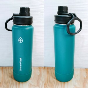サーモフラスク ThermoFlask 保冷ボトル アウトドア ステンレス 水筒 BPAフリー 710ml 0.7L 青緑 