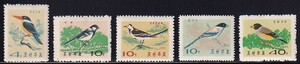 27 北朝鮮【未使用】＜「1965 SC#634-38 朝鮮の鳥」 5種完 ＞