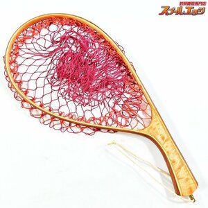 ★☆【ハンドメイド】 渓流用カーブランディングネット タモ網 全長42.9cm 内径17.7cm x 29cm 自重95.4g マス K_100★☆e04375