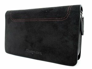 N【大関質店】 中古美品 Snap-on ALCANTARA スナップオン×アルカンターラ Wファスナー ラウンド長財布 セカンドバッグ