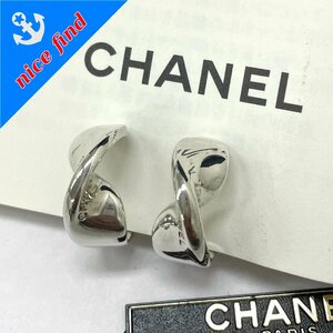 ◆シャネル CHANEL◆ロゴ ツイスト イヤリング シルバー SV925 レディース アクセサリー ヴィンテージ 総重量約14.87g