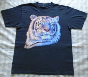 【XL】とら　トラ　虎　プリントTシャツ　黒【ｃ-107】