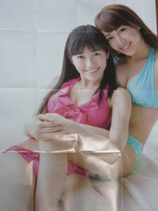 ◆即決◆　元AKB48　大島優子×渡辺麻友．鬼頭桃菜（三上悠亜）　特大両面ポスター 