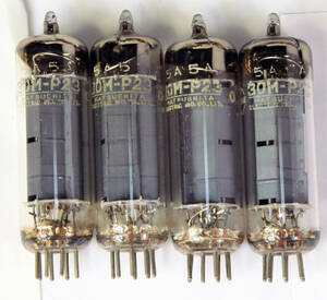 自作単管アンプに便利レアーなナショナル30M-P23(30A5のブラッシュUP管)4本の出品です。