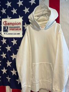 ★Champion★チャンピオン★ROCHESTER★ランタグ復刻★後付けフード★スウェットパーカー★プルオーバー★ホワイト★白★XLサイズ★C3-N108