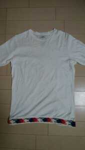 visvim（ビズビム）裾ニット切替Tシャツ カラー:ホワイト系 表示サイズ:S 表示素材 MADE IN JAPAN 中村ヒロキ