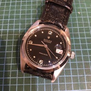 ロレックス オイスターデイト 手巻き メンズ腕時計 Ref.6494 赤黒デイト ROLEX OYSTERDATE