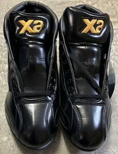 定価13750円 26.5cm 革底 金具 スパイク ミドルカット ザナックス XANAX ザナックス 未使用 野球 シューズ 靴 ブラック シューズ袋