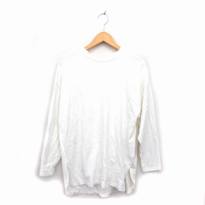 グレイル GRL カットソー Tシャツ クルーネック コットン 綿 オーバーサイズ ロングテール 無地 長袖 F 白 ホワイト /NT22 レディース