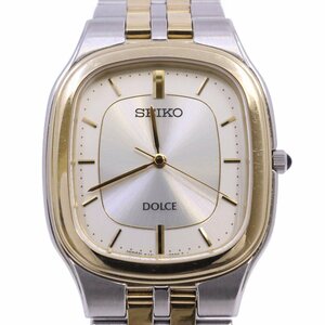 SEIKO セイコー ドルチェ クォーツ メンズ 腕時計 コンビ シルバー文字盤 純正SSベルト SACM130 / 8J41-0AA0【いおき質店】