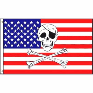 海外限定 国旗 スカル 骸骨 ドクロ アメリカ合衆国 USA 星条旗 アイパッチ 特大フラッグ