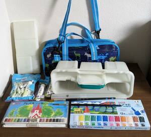 値下げ☆小学生　小学校　絵の具セット　水彩絵の具　絵筆　バケツ　パレット クレヨン　パステル