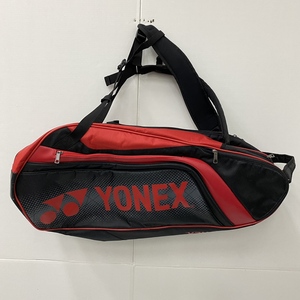 ko0519/01/62 1円 ～ 同梱不可 美品 YONEX ヨネックス テニス バドミントン ラケットバッグ 6本 ラケットバッグ6 ブラックxレッド BAG1812R
